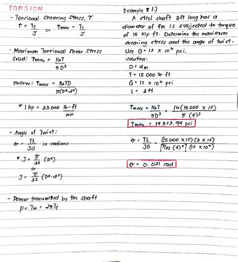 torsion sample problems with solutions